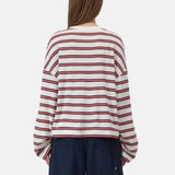 CLOSED Crewneck Striped Longsleeve bluse - Ivory