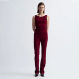 BIRROT Lay2 Drape top - Burgundy