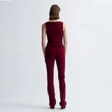 BIRROT Lay2 Drape top - Burgundy