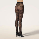 WOLFORD Floral Lace strømpebukser - sort