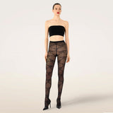 WOLFORD Floral Lace strømpebukser - sort