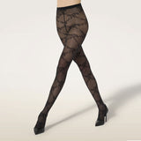 WOLFORD Floral Lace strømpebukser - sort