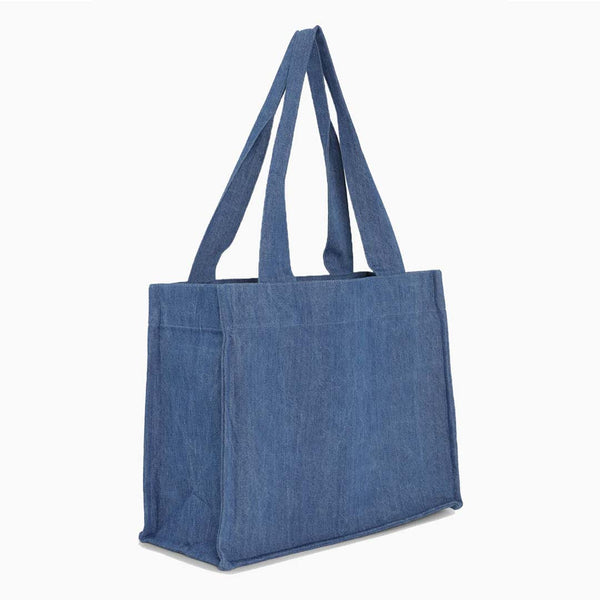 GANNI A5599 Large Easy Shopper taske - blå denim