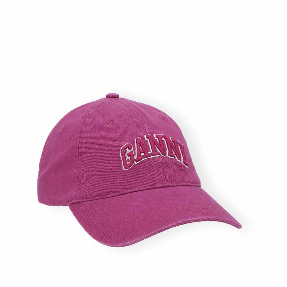 『GANNI』ガニー Cap Hat\tA6564 A6565 GANNI kasket: A6564 logo cap - Boysenberry ♥ Køb Online