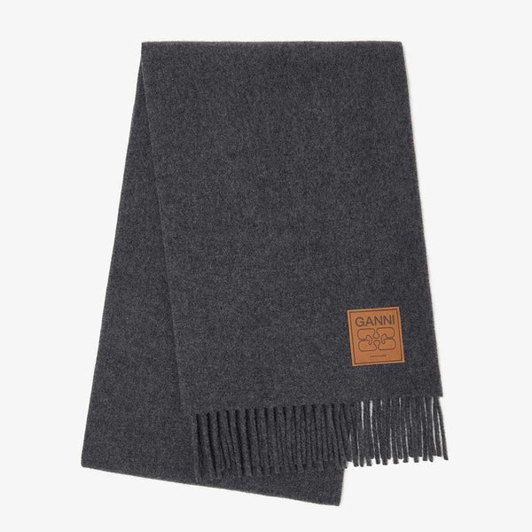 GANNI A6932 Double Face Wool tørklæde - Paloma Melange