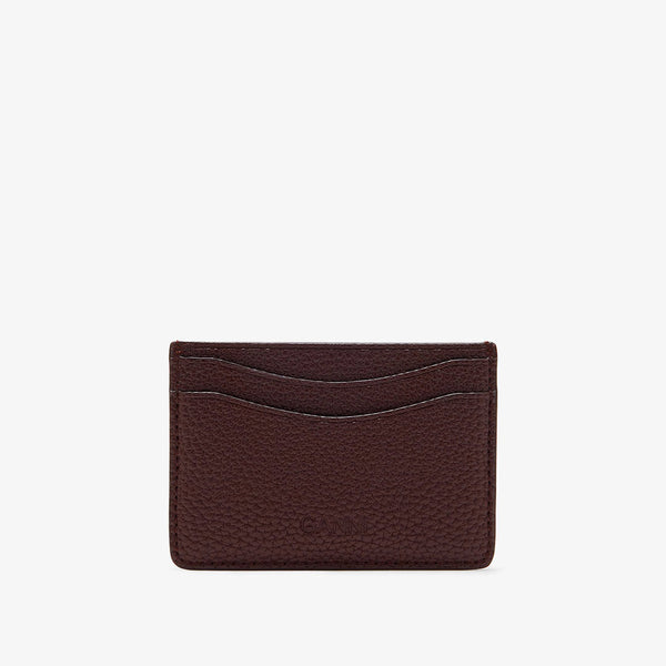GANNI A7276 Card holder grained - chicory coffee