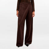 GANNI A1080035 Flock Check Suiting bukser - Chicory Coffee