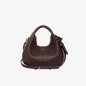 GANNI A7102 Hobo Mini Grained taske - chicory coffee*