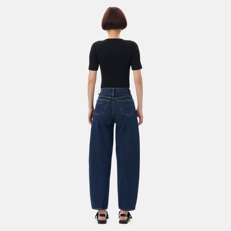 GANNI J1640 Rigid Denim Stary jeans - Dark Blue Stone
