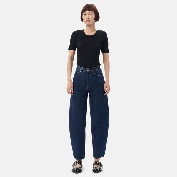 GANNI J1640 Rigid Denim Stary jeans - Dark Blue Stone