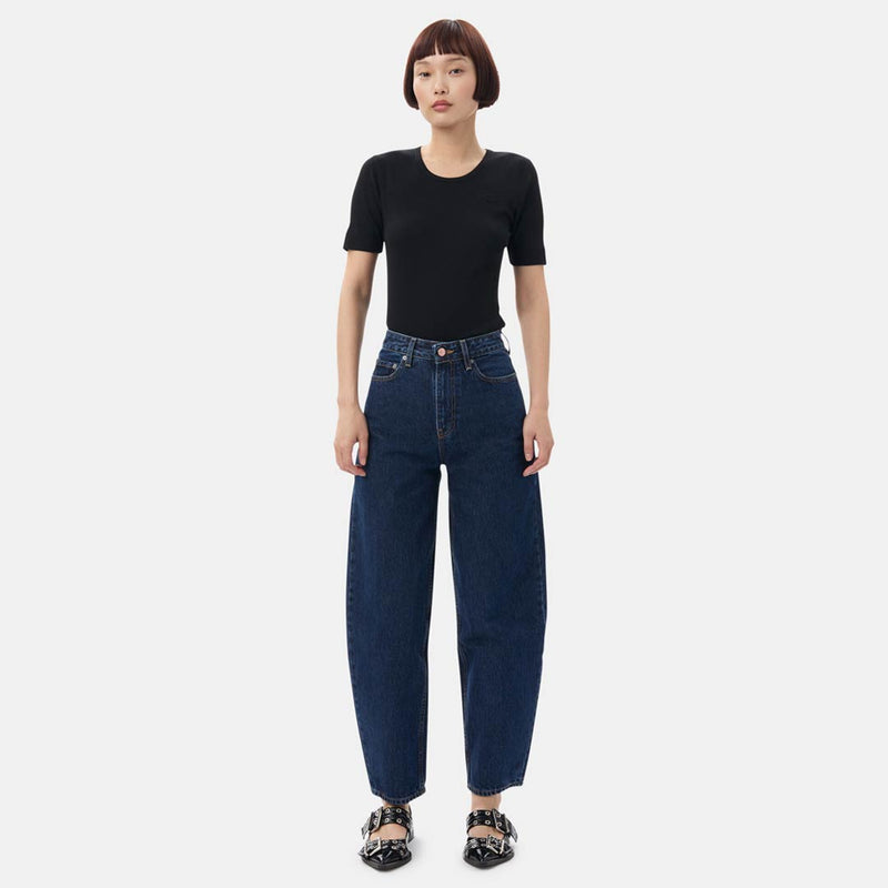 GANNI J1640 Rigid Denim Stary jeans - Dark Blue Stone