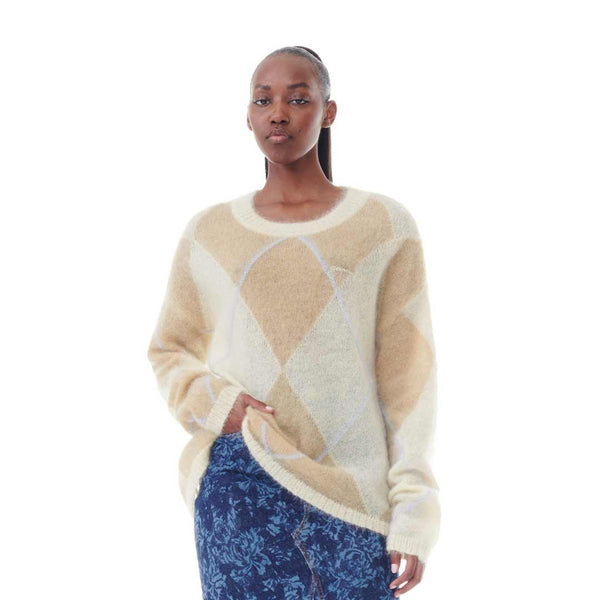 GANNI K2246 Light Mohair O-Neck Pullover - multicolor