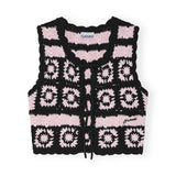 GANNI K2440 Cotton Crochet vest - primrose pink