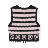 GANNI K2440 Cotton Crochet vest - primrose pink