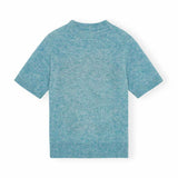 Lyseblå strik t-shirt med kæledyr fra Ganni