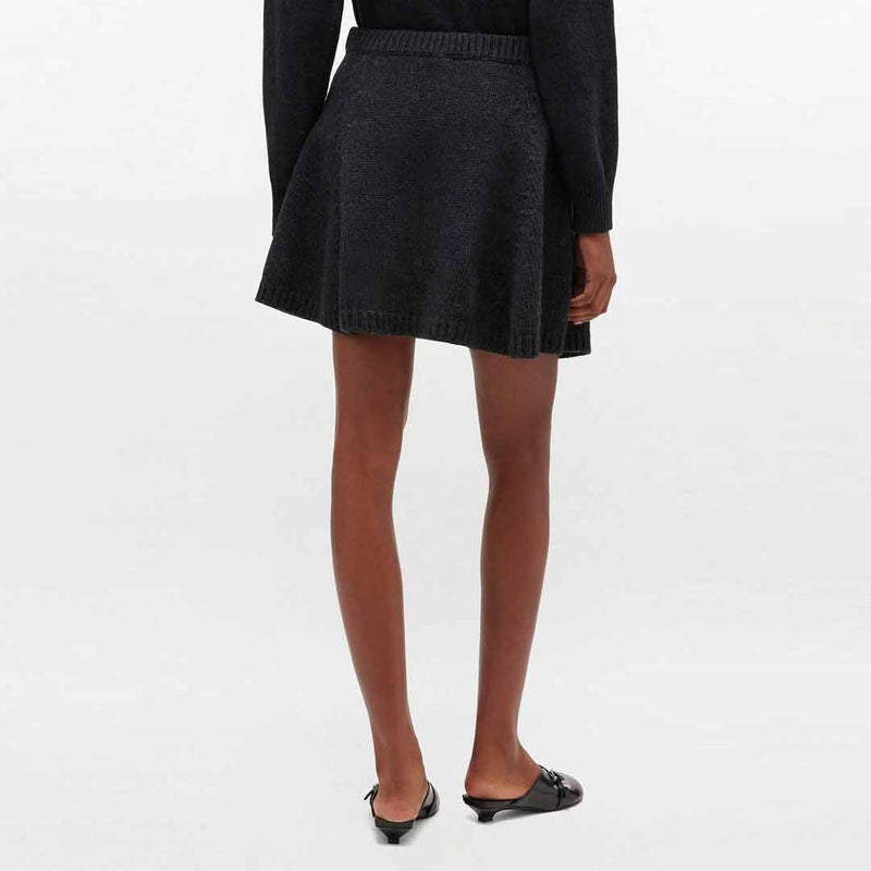 GANNI K2582 Chunky Wool Mix Mini nederdel - Phantom