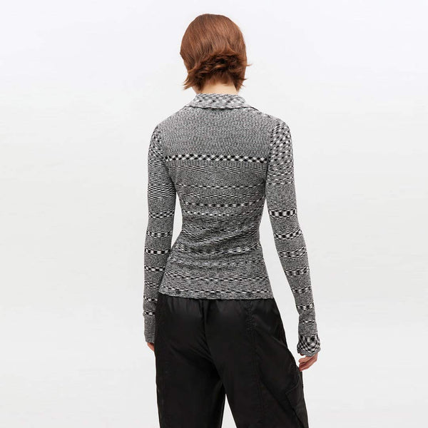 GANNI K2606 Spacedyed Polo - sort