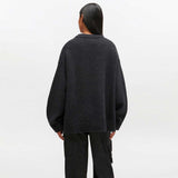 GANNI K2610 Chunky Wool Mix Sweater - Phantom