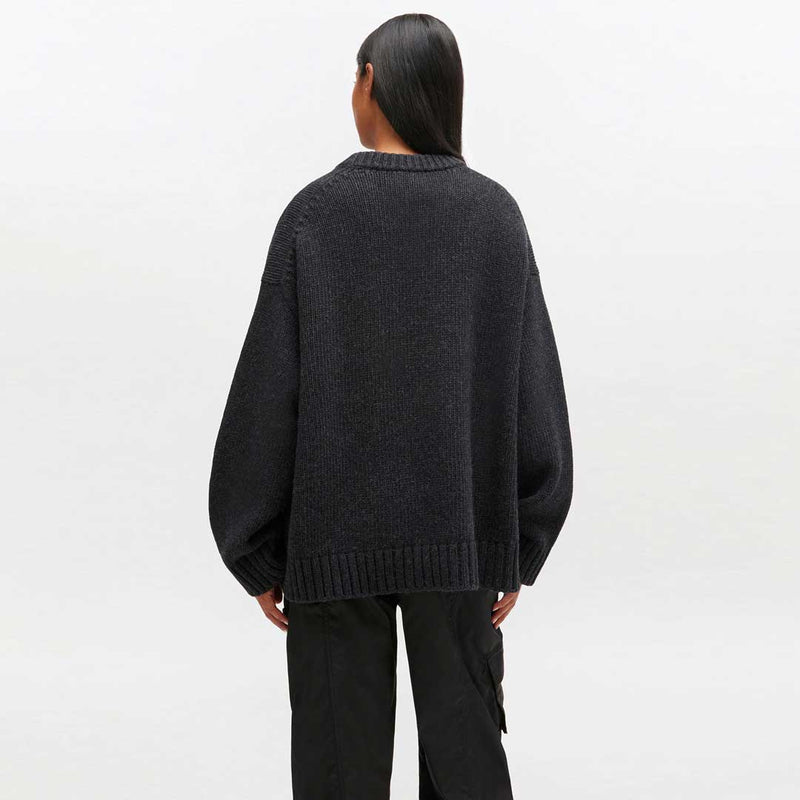 GANNI K2610 Chunky Wool Mix Sweater - Phantom
