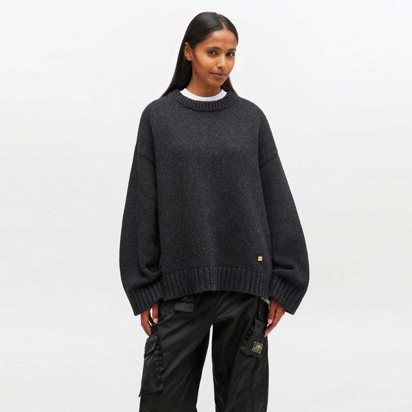 GANNI K2610 Chunky Wool Mix Sweater - Phantom