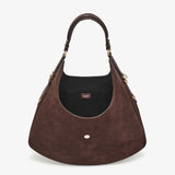 GANNI B2070021 Kat Large Suede taske - chicory coffee