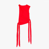 GANNI A1040289 Marl Mesh Tie Knot Tank top - Goji Berry