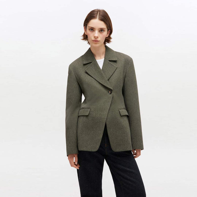 GANNI W0752 Mouline Suiting Blazer - Forest Night