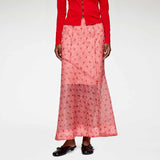 GANNI A1090189 Shibori Organza Fluid nederdel - lanterna