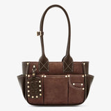 GANNI B2110076 Posy Small Recycled Suede bag - chicory coffee