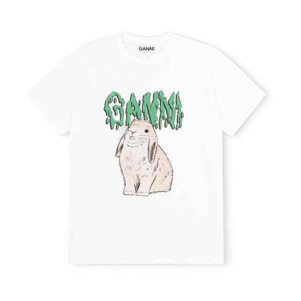 GANNI T2778 Bunny T-shirt - hvid med kanin