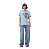 GANNI T4007 jersey tiger t-shirt - blissful blue