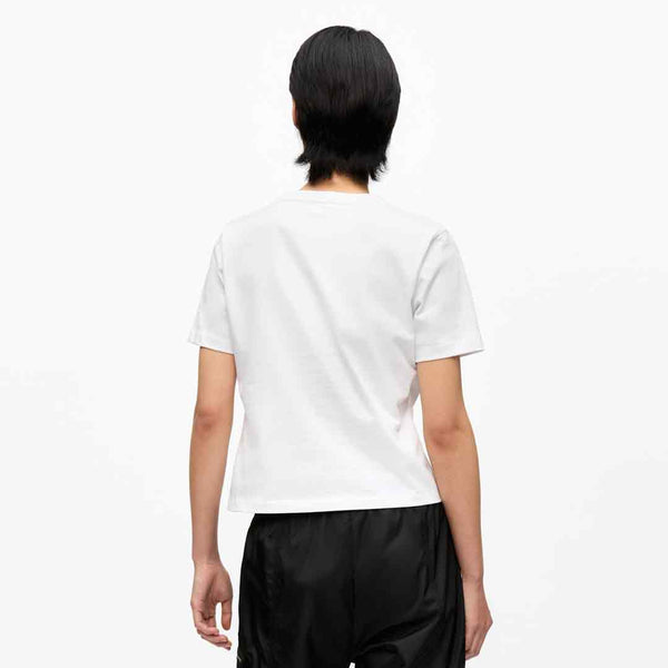 hvid t-shirt med Ganni logo og hjerte 
