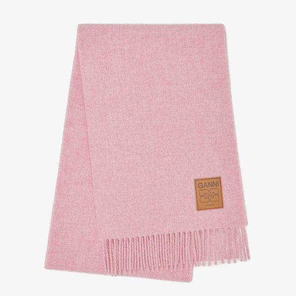 GANNI A6942 Double Face Wool Check tørklæde - Mauve Morn