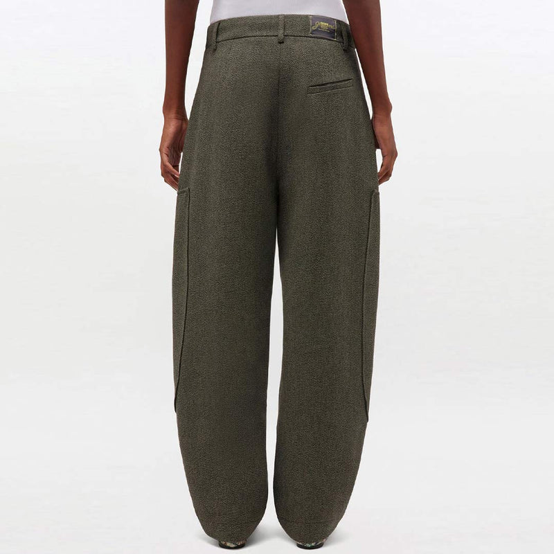 GANNI W0758 Mouline Suiting Curved bukser - Forest Night