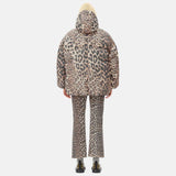 GANNI W0115 Puffers Midi jakke - leopard