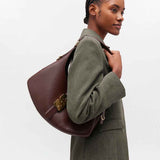 GANNI A7302 Kat Small Gold taske - chicory coffee