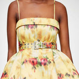 GANNI A1030245 Printed Duchesse Satin Bubble Mini kjole - aurora