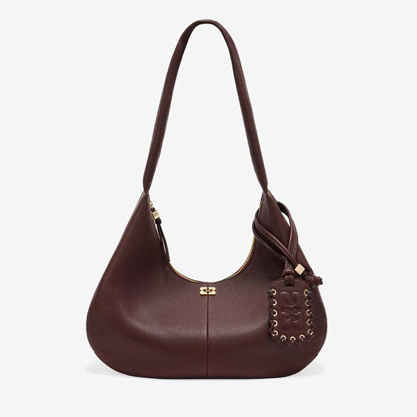 GANNI A7298 Hobo Medium Grained taske - chicory coffee