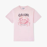 GANNI A1050197 Basic cotton krabbe t-shirt - chalk pink
