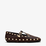 GANNI D1020022 Mary Jenny Studs Grained sko - Chicory Coffee