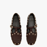 GANNI D1020022 Mary Jenny Studs Grained sko - Chicory Coffee