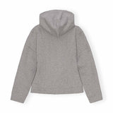 GANNI T3998 Heavy fleece zip hoodie  - Paloma grå