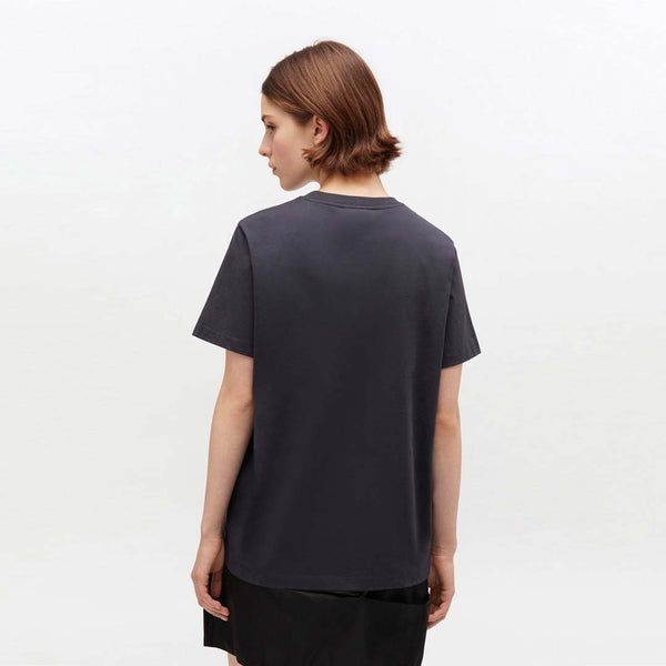 GANNI T4342 Black rose t-shirt - phantom