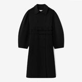 GANNI A1120001 Splittable Wool Trench Coat - sort