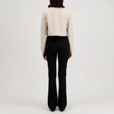 HARRIS WHARF LONDON Light pressed wool Bolero jakke - cream