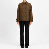 HARRIS WHARF LONDON Oversized short trench Wool jakke - Teddy Brown