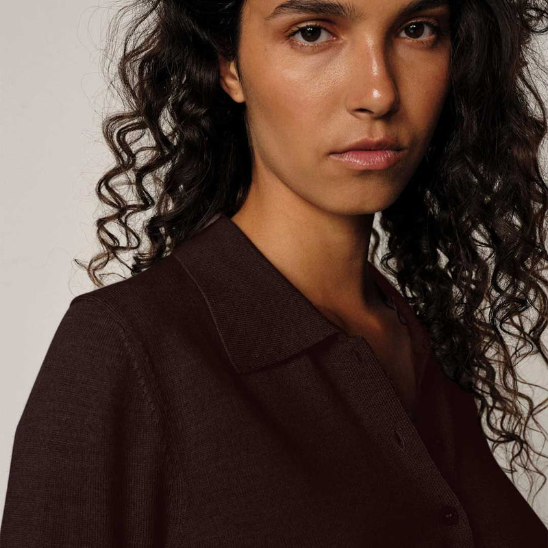 HERSKIND Kaspar Knit Cardigan - Mahogany