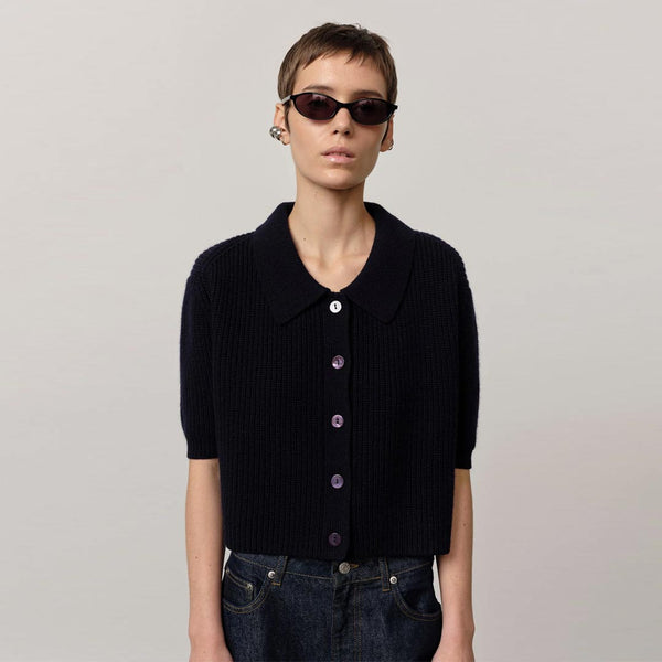 HERSKIND Aria cashmere cardigan - navy