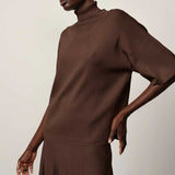 HERSKIND Brittany Knit Blouse - coffee