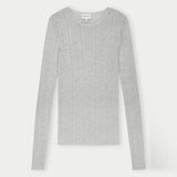 HERSKIND Camb Knit Blouse - Grey Melange